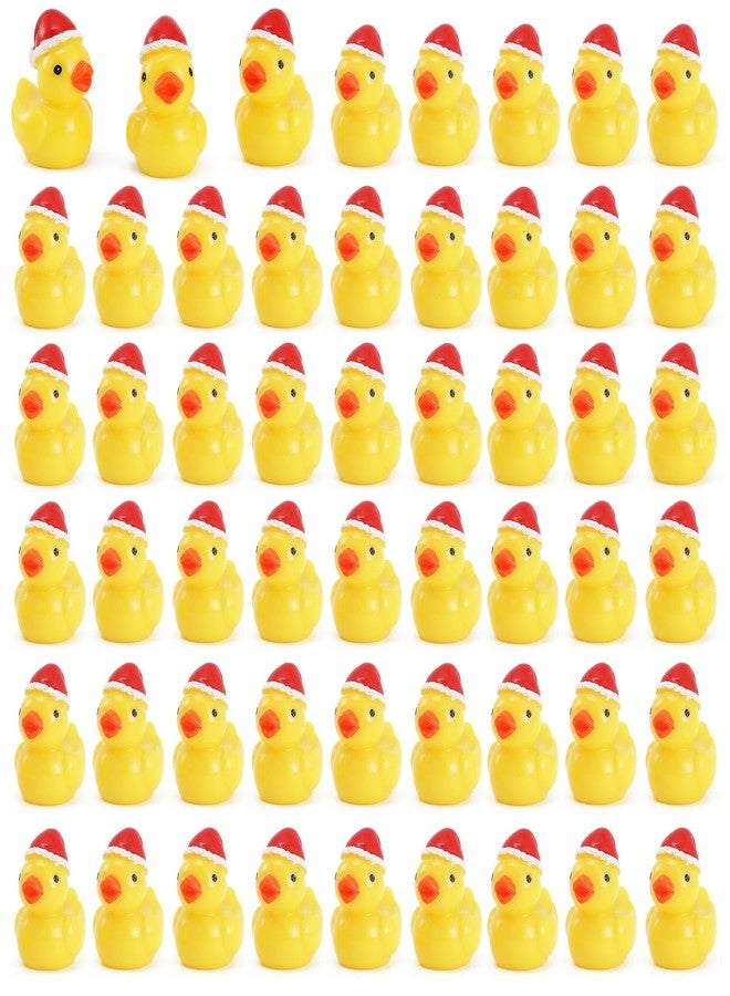 kapeiluo 50Pcs Mini Resin Ducks, Mini Christmas Ducks Miniature Duck Figures Ornament for Craft, Dollhouse, Garden Decoration, Home Decorations Christmas Party Favors Gift - Image 1